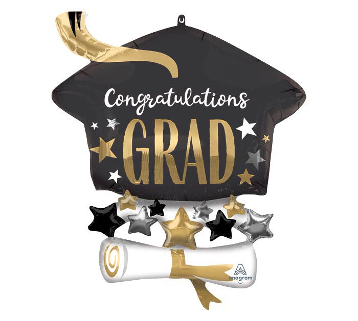 Anagram 25" Congratulations Grad Cap & Stars